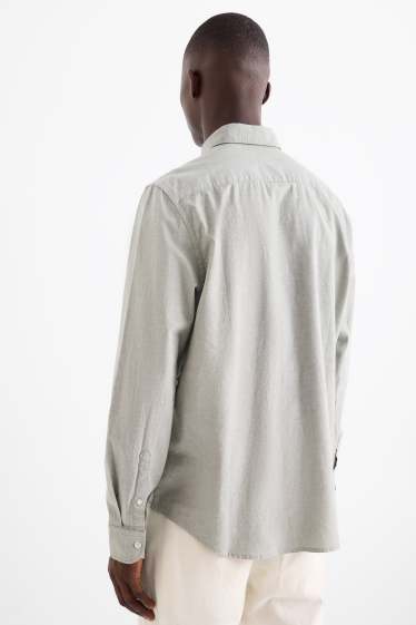 Men - Shirt - regular fit - button-down collar - green
