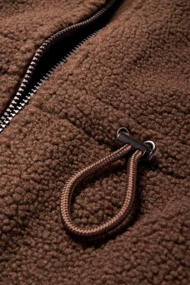 Women - Teddy fur coat - brown