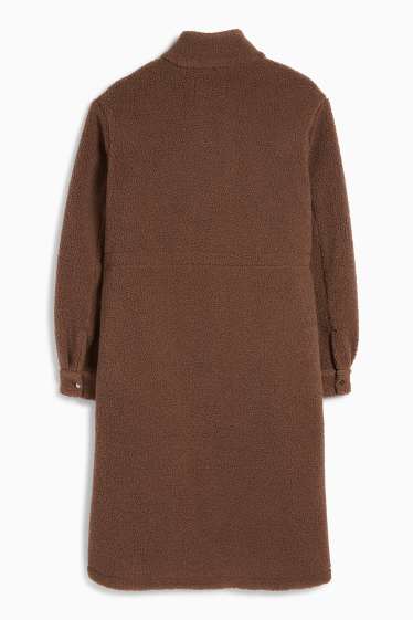 Women - Teddy fur coat - brown