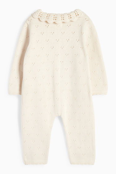 Baby Girls - Knitted baby jumpsuit - cremewhite