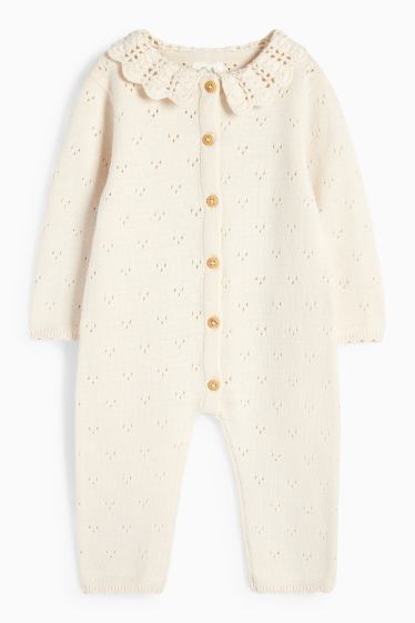 Baby Girls - Knitted baby jumpsuit - cremewhite