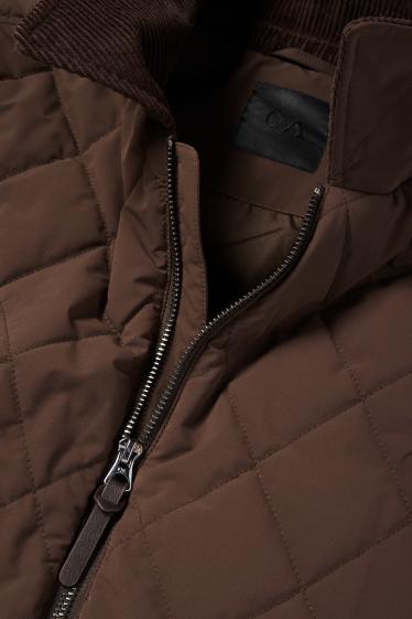 Heren - Jas met stiksels - donkerbruin