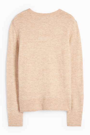 Damen - Pullover - hellbeige