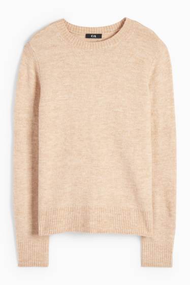 Damen - Pullover - hellbeige