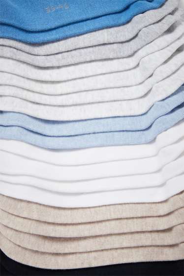 Femei - Multipack 10 perechi - șosete sub gleznă - albastru deschis