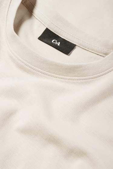 Men - T-shirt - regular fit - light beige