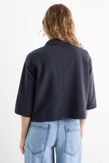 Femmes - Chemisier - finition texturée - bleu foncé