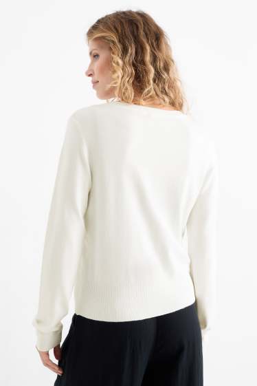 Damen - Strickjacke - weiss