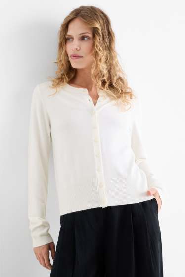 Damen - Strickjacke - weiss