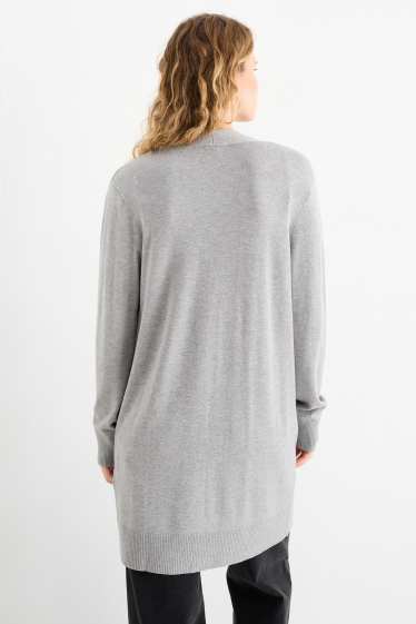 Women - Long cardigan - light gray