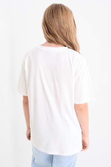 Kinder Mädchen - Bär - Kurzarmshirt - weiss