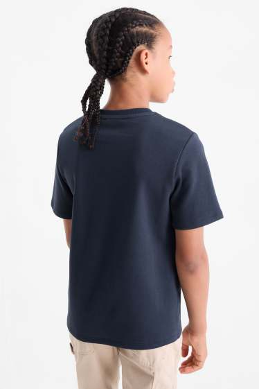 Kinderen: jongens - T-shirt - met structuur - donkerblauw