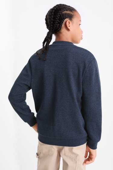 Kinder Buben - Sweatjacke - strukturiert - dunkelblau