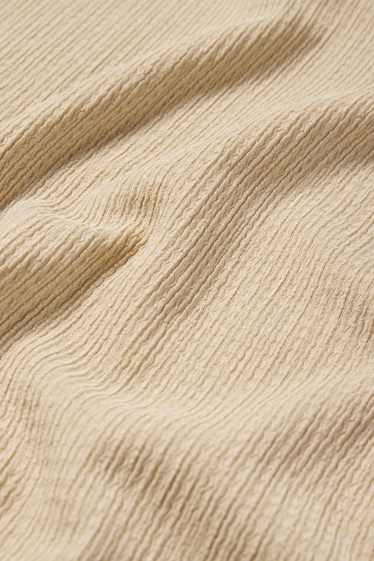 Damen - Crop Top - strukturiert - beige
