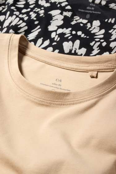 Women - Multipack of 2 - basic long sleeve top - black / beige
