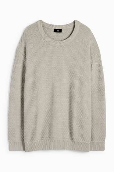 Herren - Pullover - strukturiert - grau