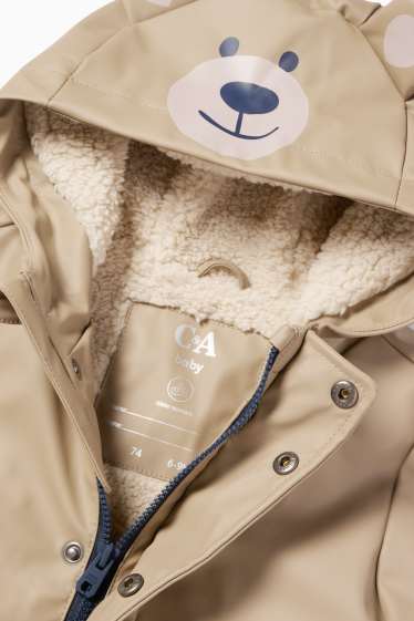 Neonati - Orsetto - parka con cappuccio per neonati - impermeabile - marrone