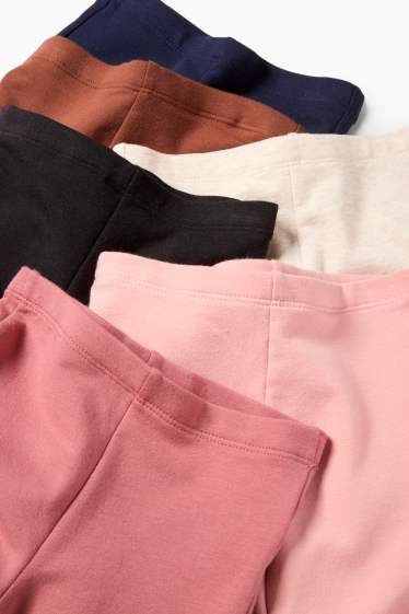 Children Girls - Multipack of 6 - flared thermal leggings - dark rose