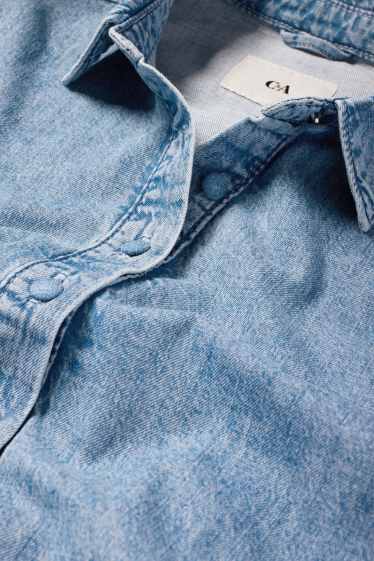 Damen - Jeansbluse - helljeansblau