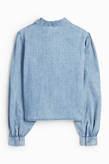 Damen - Jeansbluse - helljeansblau