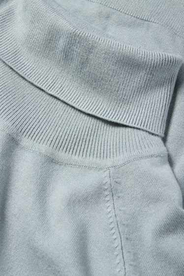Femmes - Pull à col roulé – manches courtes - turquoise