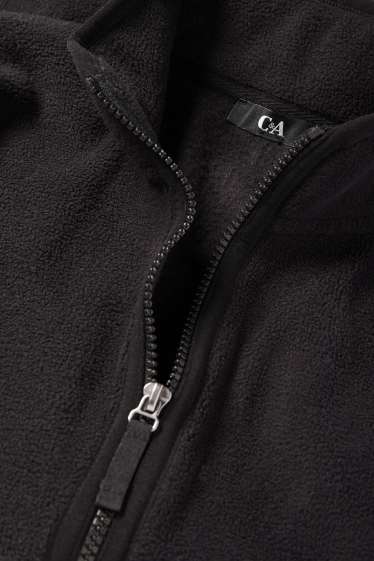 Damen - Basic-Fleece-Sweatjacke - schwarz