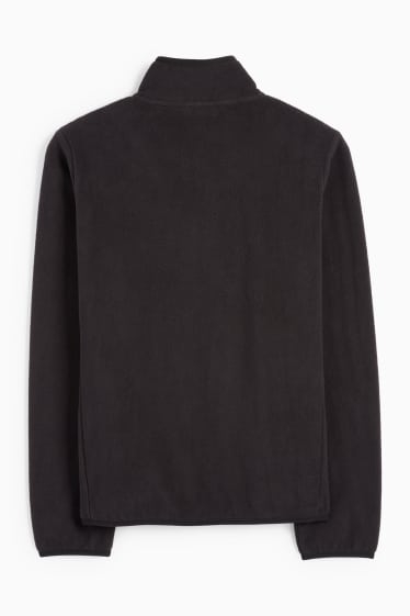 Damen - Basic-Fleece-Sweatjacke - schwarz