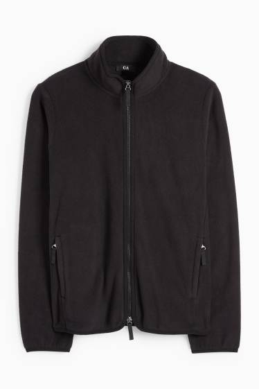 Damen - Basic-Fleece-Sweatjacke - schwarz