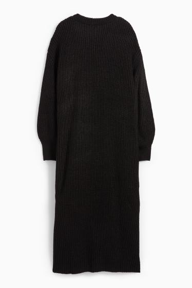 Donna - Cardigan lungo - a coste - nero