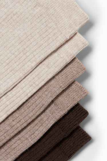 Damen - Multipack 3er - Socken - gerippt - beige