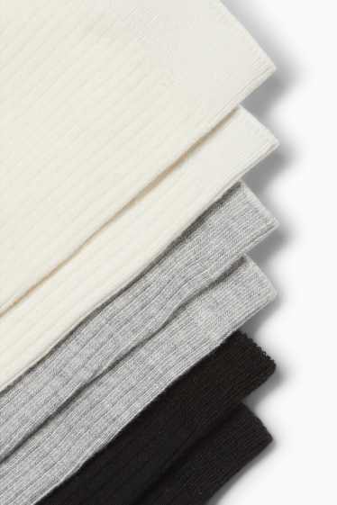 Damen - Multipack 3er - Socken - gerippt - cremeweiß