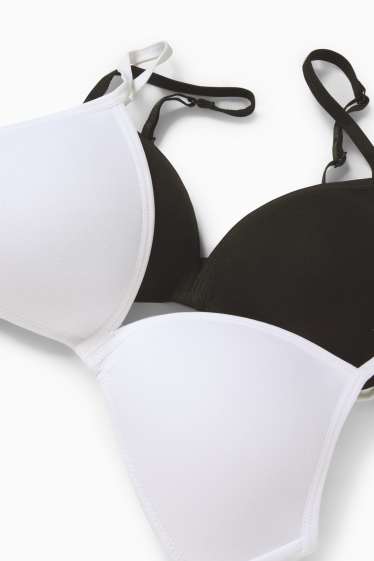 Children Girls - Multipack of 2 - non-wired bra - padded - black / white