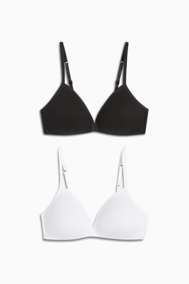 Children Girls - Multipack of 2 - non-wired bra - padded - black / white