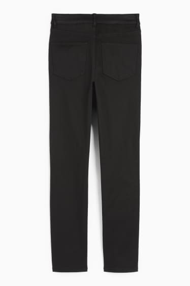 Damen - Stoffhose - High Waist - Slim Fit - schwarz