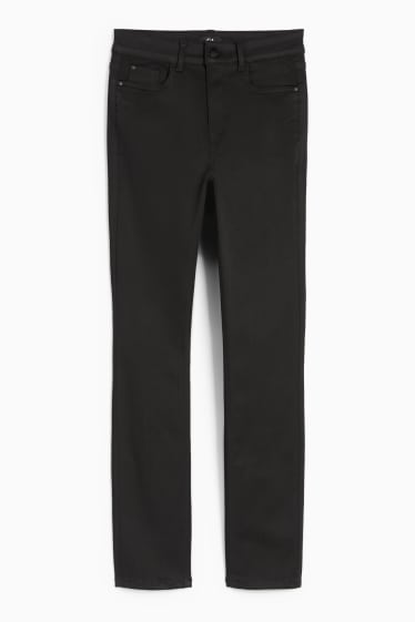 Damen - Stoffhose - High Waist - Slim Fit - schwarz