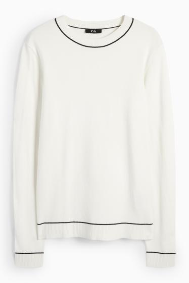 Damen - Feinstrick-Pullover - weiß