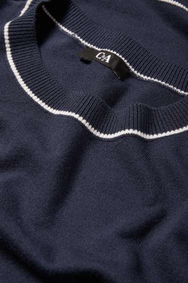 Women - Fine knit jumper - dark blue