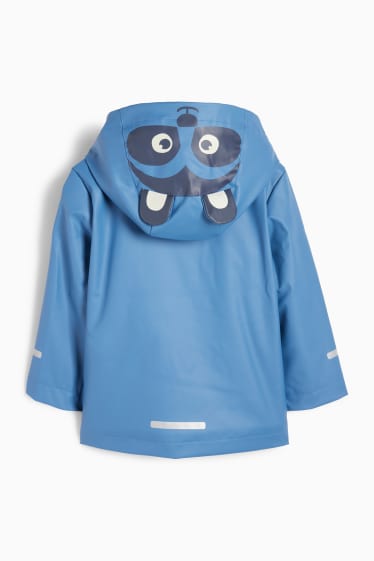 Kinder Buben - Waschbär - Jacke mit Kapuze - wasserdicht - blau