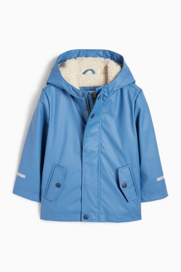 Kinder Buben - Waschbär - Jacke mit Kapuze - wasserdicht - blau