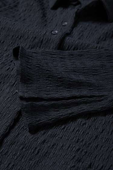 Damen - Bluse - strukturiert - dunkelblau