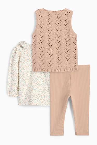 Baby Mädchen - Baby-Outfit - 3 teilig - taupe