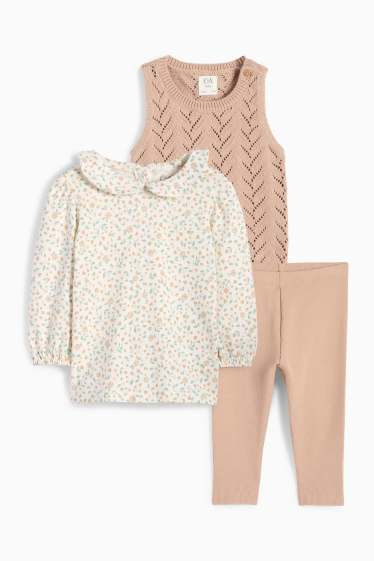 Baby Mädchen - Baby-Outfit - 3 teilig - taupe