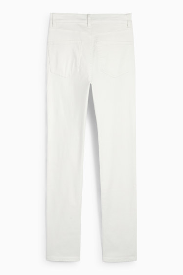 Damen - Stoffhose - High Waist - Slim Fit - weiß