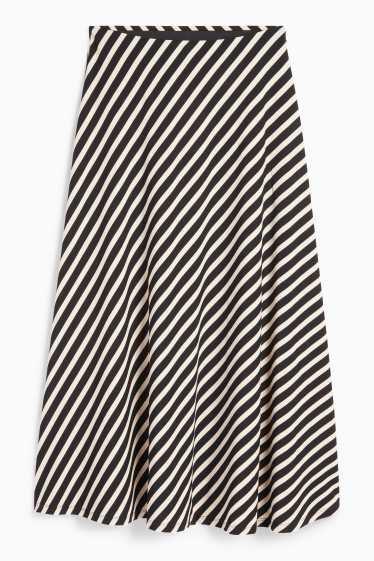 Damen - Rock - gestreift - schwarz / beige