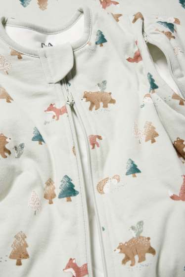 Baby: meisjes - Bosdieren - babyslaapzak - 6 tot 18 maanden - mintgroen