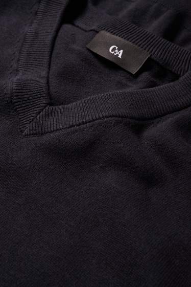 Hommes - Pull en maille fine - bleu foncé