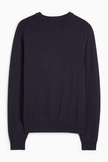 Hommes - Pull en maille fine - bleu foncé