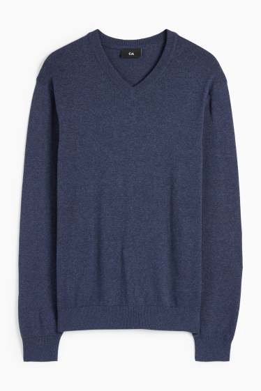 Herren - Feinstrick-Pullover - dunkelblau