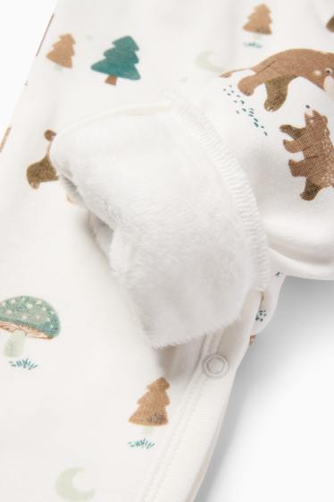 Baby Jungen - Waldtiere - Baby-Schlafanzug - weiss