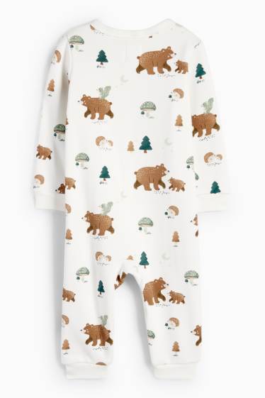 Baby Jungen - Waldtiere - Baby-Schlafanzug - weiss